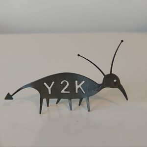 Vintage David Lesser Sculpture Y2K Bug Metal Figurine Figure 4” Long